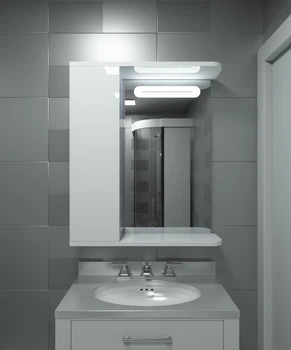 Зеркальный шкаф с LED подсветкой ШК5 дверь слева