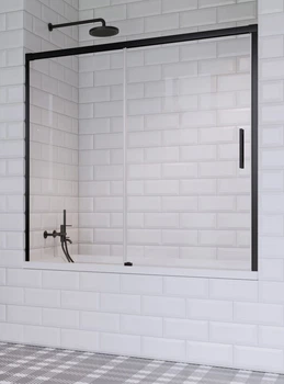 Шторка на ванну Idea Black PN DWJ 1600Rx1500 чорний/прозоре 10003160-54-01R (TM Radaway)