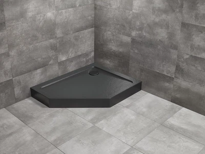 Душовий піддон Doros PT E Compact 100x90R Stone чорний SDRPTP1090-05-54SR (TM Radaway)