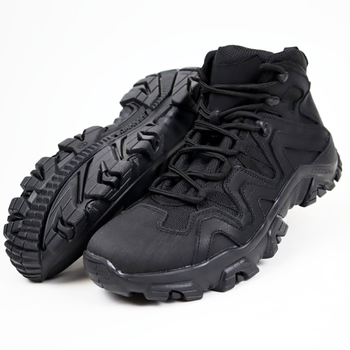 Шкіряні тактичні черевики OKSY TACTICAL Black літні (сітка) 44 розмір