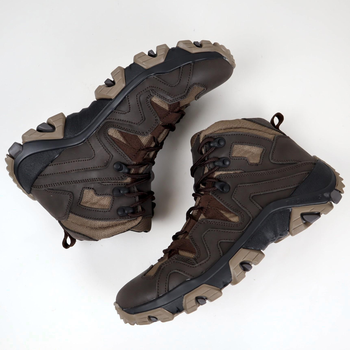 Шкіряні тактичні черевики OKSY TACTICAL Brown літні (сітка) 41 розмір