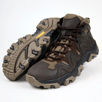 Кожаные тактические ботинки OKSY TACTICAL Brown летние (сетка) 42 размер
