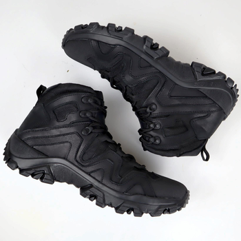 Шкіряні тактичні черевики OKSY TACTICAL Black літні (сітка) 46 розмір
