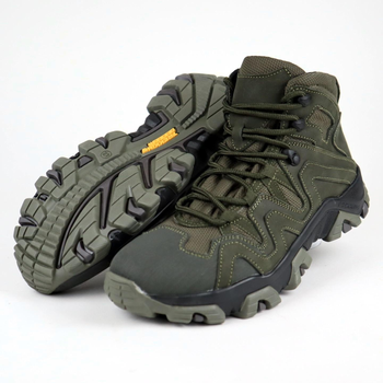 Кожаные тактические ботинки OKSY TACTICAL Olive летние (сетка) 44 размер