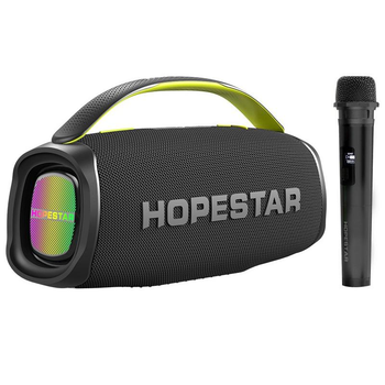 Портативная беспроводная Bluetooth колонка Hopestar A40 с Микрофоном Караоке |70 Вт, Bluetooth| Cерый