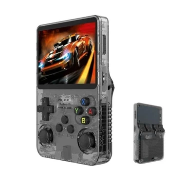 Портативная игровая ретро приставка Data Frog R36S, HDMI 3.5'', 64gb, 15000 игр Sega NES MAME, черная