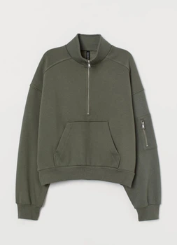 Жіночий світшот з блискавкою Н&М (56624) XS Зелений
