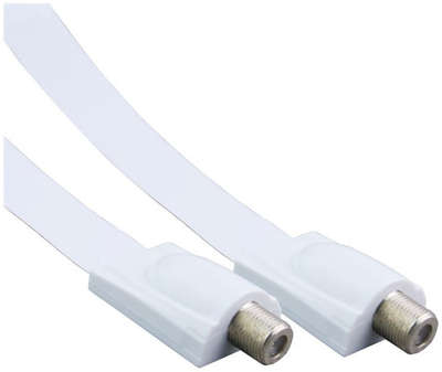 Adapter antenowy DPM przewód typu F ultra slim 20 cm biały (5903332589937)