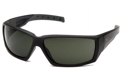 Очки защитные открытые Venture Gear Tactical OverWatch Black (forest gray) Anti-Fog, чёрно-зелёные в чёрной оправе