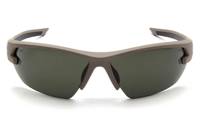 Окуляри захисні Venture Gear Tactical Semtex 2.0 Tan (forest gray) Anti-Fog, чорно-зелені в пісочній оправі