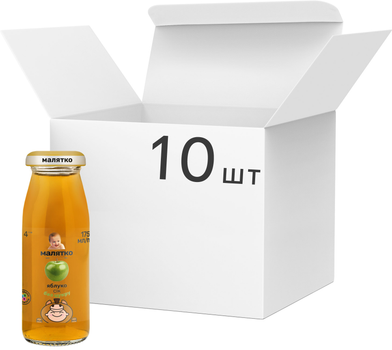 Упаковка соку Малятко Яблуко 175 мл х 10 шт (4820123510523)