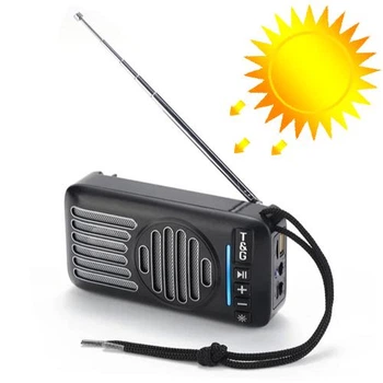 Bluetooth-колонка TG368, speakerphone, радио, солнечная батарея, black