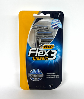 Одноразові станки для гоління Bic Flex 3 classic - 3 шт.