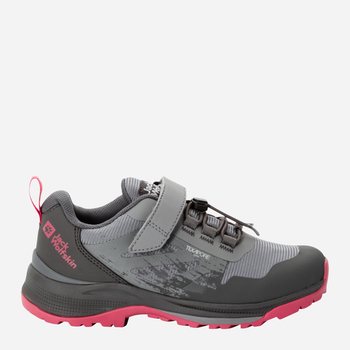 Buty sportowe dziecięce dla dziewczynki na rzepy Jack Wolfskin Villi Hiker Texapore Low K 4056831-2428 32 Szary/Różowy (4064993840476)