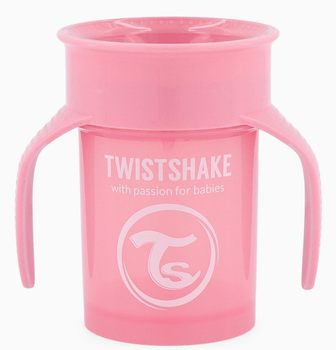 Kubek niekapek Twistshake 360 Cup Pastel Pink 6 m + 230 ml (7350083129284)
