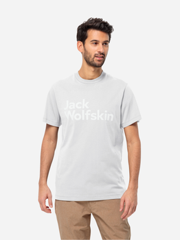 Футболка бавовняна довга чоловіча Jack Wolfskin Essential Logo T M 1809591-5000 M Біла (4064993863123)