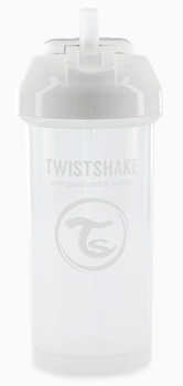 Kubek niekapek Twistshake Straw Cup White 12 m + ze słomką 360 ml (7350083125927)
