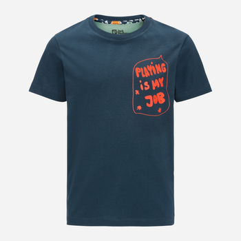 Дитяча футболка для хлопчика Jack Wolfskin Villi T K 1609721-1274 116 см Темно-синя (4064993684063)