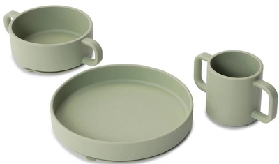 Набір силіконового посуду Everleigh & Me Children Tableware Set Olive 3 шт (5745000280179)