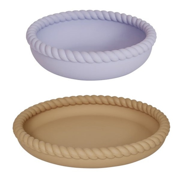 Zestaw naczyń silikonowych Oyoy Mini Mellow Plate and Bowl Light Rubber/Lavender 2 szt (5712195059200)