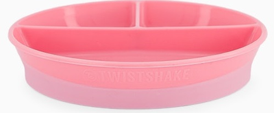Тарілка Twistshake Divided Plate 6 м + Pastel Pink з відділеннями і кришкою (7350083121691)