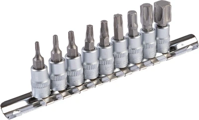 Набор насадок отверточных CRV 1/4" TORX 9 шт (Т10/15/20/27/30/40/45/50/60) Mastertool