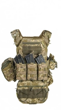 Тактическая Плитоноска-бронежилет ARMOR с напашником и боковыми карманами Пиксель (666443)