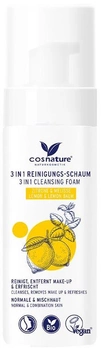 Pianka do mycia twarzy Cosnature Foaming Cleanser 3 in 1 naturalna oczyszczająca z cytryną i melisą 150 ml (4260370432269)