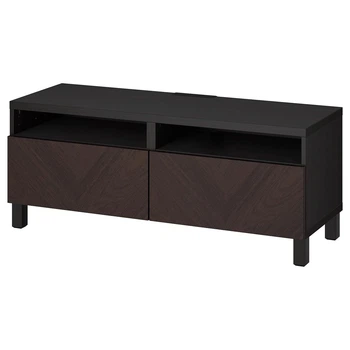 Тумба для ТВ с ящиками IKEA БЕСТО, Тумба для ТВ с ящиками, шпон дуба, 394.358.55