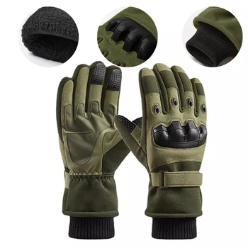 Повнопалі рукавички із флісом Eagle Tactical Green L (AW010716)