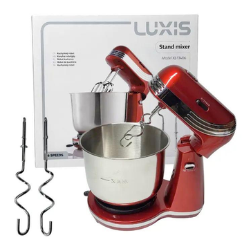 Планетарный миксер - тестомес Luxis XL-13406 PRO STEEL Red