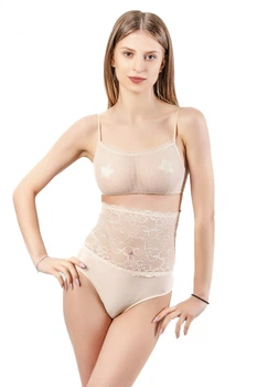Комплект женский кружевной топ и высокие трусики-бразилиана Felisiya Lingerie Жасмин 2002-1294г+280-1294 L