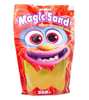 Кінетичний пісок Strateg Magic Sand 350г Жовтий + форми 39402-5