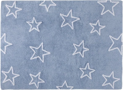 Ковер моющийся Stars Blue Happy Decor Kids, голубой, 120 x 160 см,100% хлопок