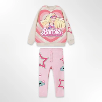 Комплект "Barbie" лосини з кофтою Zara 4-5 років 110 см Бежево-рожевий (0375-16)
