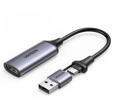 Карта видеозахвата UGREEN 4К USB 3.0 HDMI USB/Type-C для ПК/смартфона
