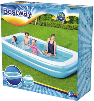 Надувний басейн Bestway Rectangular Family Pool 305 x 183 x 46 см (6942138968279)