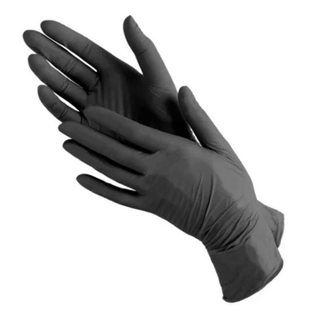 Перчатки нитрыловые неопудреные TM PRO service, 1 пара, размер S, черные