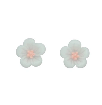 Серьги детские клипсы для ушей без пробивания уха Liresmina Jewelry "Цветочное Великолепие" белые