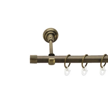 Карниз металевий Orvit Заглушка однорядний 16 мм 160см рифлена антик