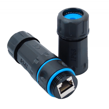 Перехідник мережевий Lucom RJ45 STP6 F/F 1:1 Outdoor для кабелів D=4-8mm чорний(62.09.8338)