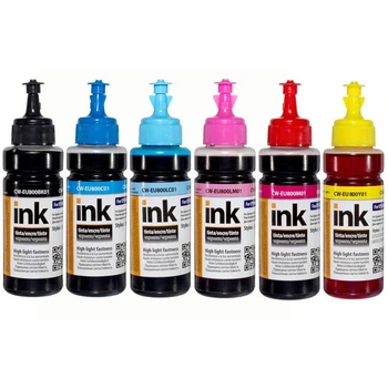 Комплект чернил ColorWay для Epson EU800 BK/C/M/Y/LC/LM UV 6 x 100 ml (CW-EU800SET01)Повышенной светостойкости
