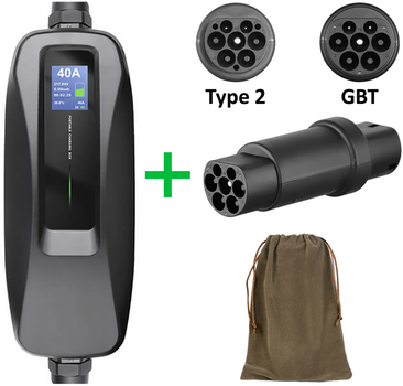 Зарядний пристрій Besen GBT 7.4 кВт (Type 2 + перехідник GBT) BS-PCD040S Olink (MED012395)