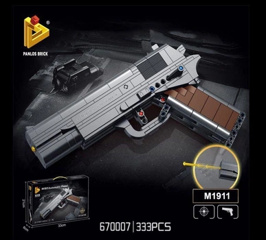 Конструктор пистолет Panlos Brick Colt 1911 игрушечный конструктор оружие 333 детали