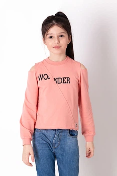 Свитшот для девочки Mevis Wonder персиковый 3645-01 116 см