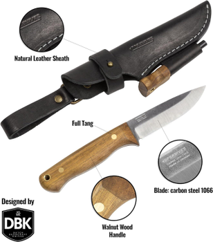 Компактный охотничий Нож из Углеродной Стали Bushmate BPS Knives - Нож для рыбалки, охоты, походов