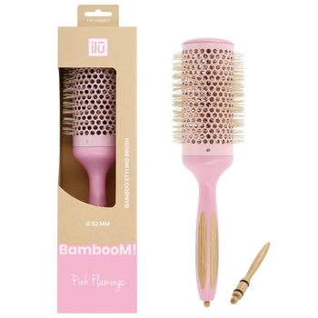 Кругла щітка для волосся Ilu Bamboom Cepillo Redondo рожева для укладання 5.2 см 1 шт (5903018919201)