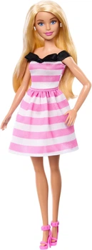 Лялька Барбі в смугастій сукні Barbie 65th Anniversary Pink & White Striped Dress (HTH66)
