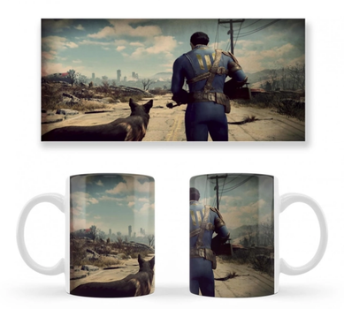 Чашка біла керамічна Fallout 4 (Фоллаут 4) 12 Aurora