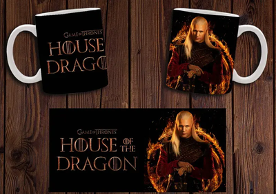 Чашка белая керамическая с принтом "Дім Дракона" House of the Dragon 11 ABC